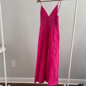 Zara Hot Pink Spaghetti Strap Maxi Dress